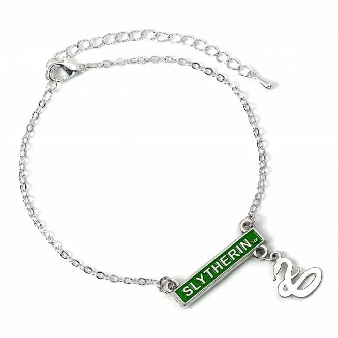 Glossy cuff bracelets-Harry Potter Slytherin Bar Bracelet HP000310