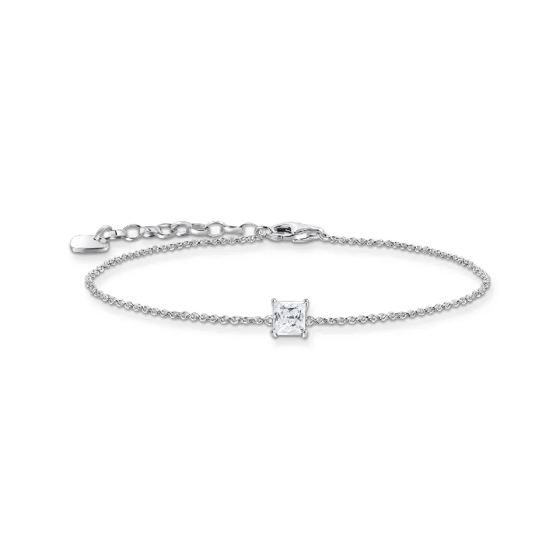 Pink quartz bangles-Essentials Sterling Silver Sparkling White Zirconia Bracelet A2158-051-14