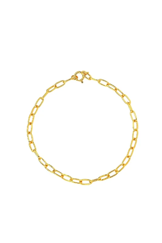 Hand-sleek bangles-Gold Plated Sterling Silver Paperclip Bracelet