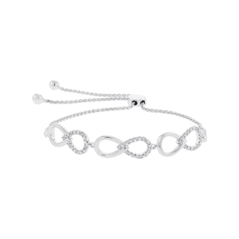 Bead row bangles-Together Forever Diamond Bolo Bracelet