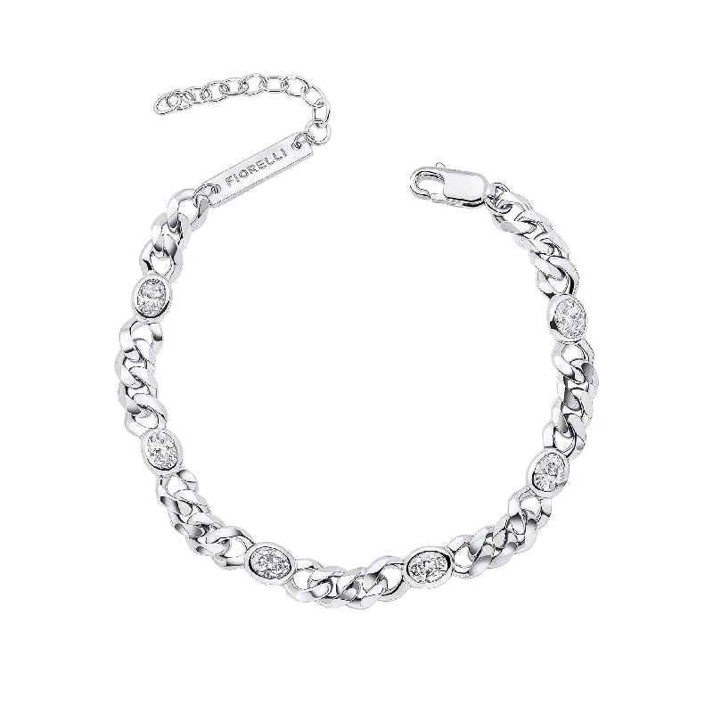 Glossy shine bracelets-Fiorelli Silver White Cubic Zirconia Bracelet B5518C