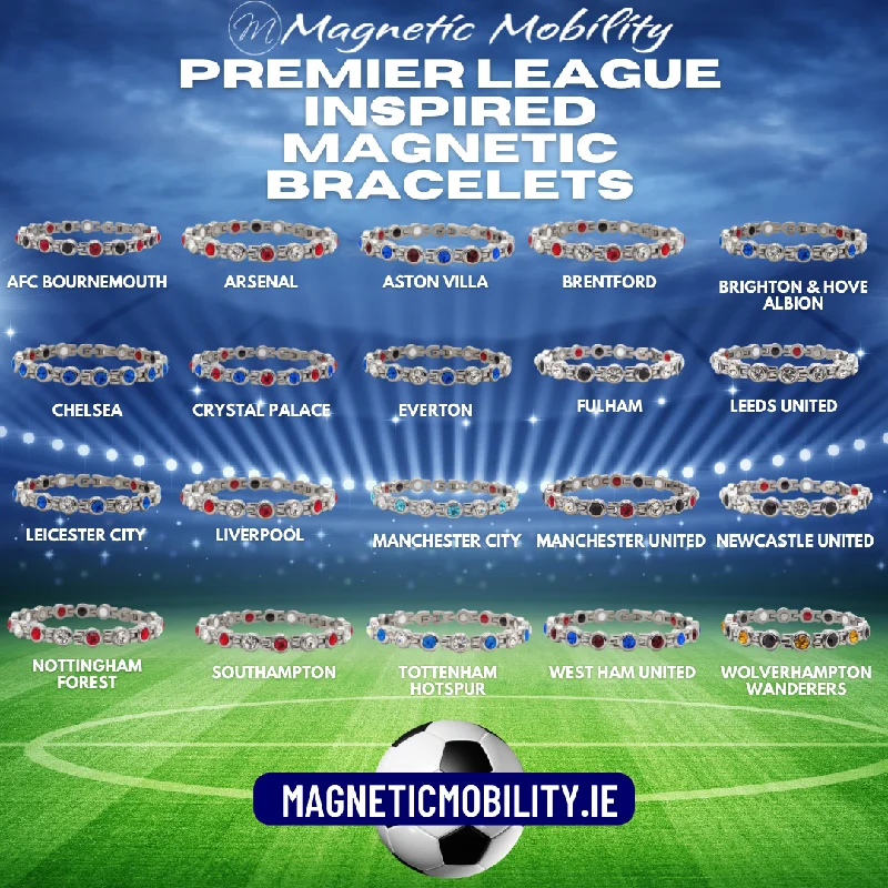 Yarn wrap bracelets-Premier League Inspired 4in1 Magnetic Bracelets