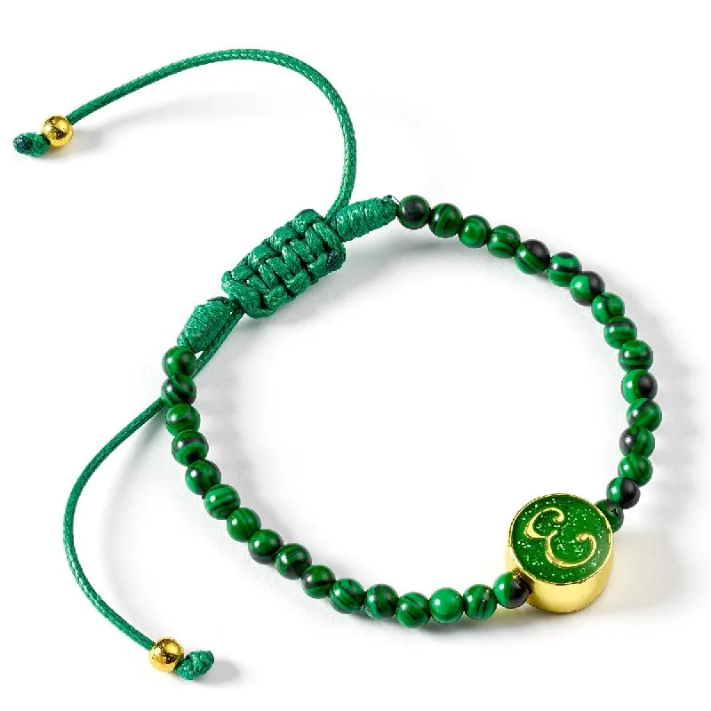 Hand-sleek bangles-Wicked Elphaba Green Malachite Friendship Bracelet  WKB00002