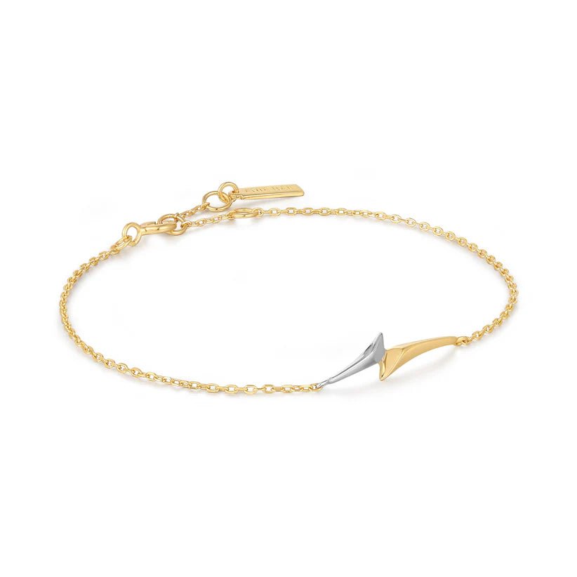 Tide shape bangles-Ania Haie Gold Arrow Chain Bracelet B049-01T