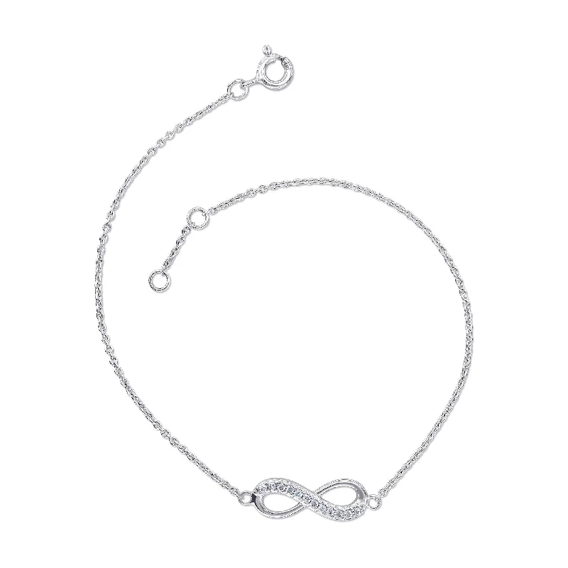 Tide shape bracelets-Dew Zirconia Infinity 8" Bracelet 75445CZ