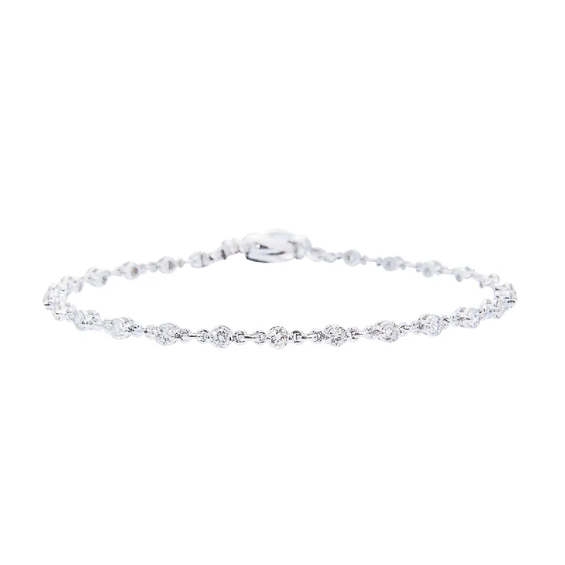 Stretch cord bracelets-Sabel Collection 14K White Gold Diamond Bracelet