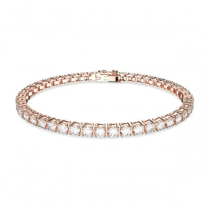 Bali tile bracelets-Matrix Rose Gold-Tone Plated White Tennis Bracelet