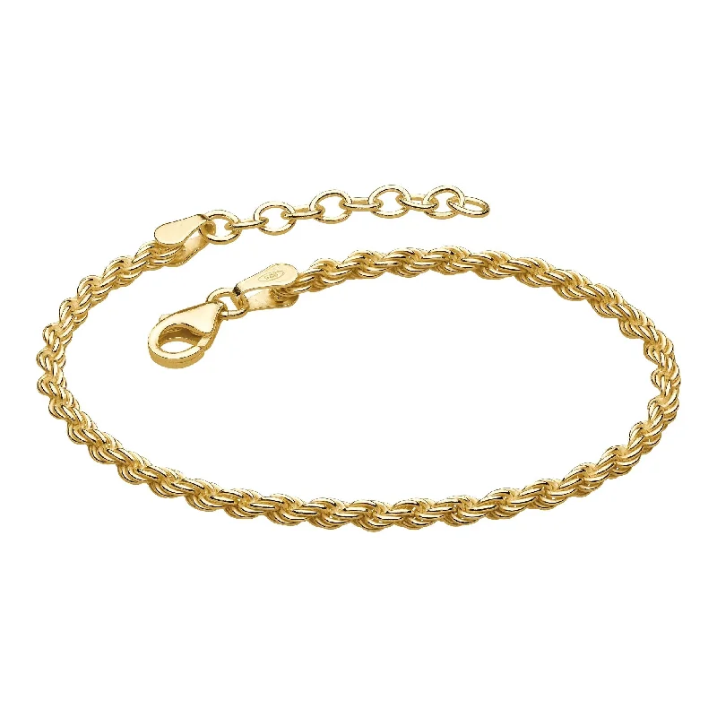 Classic flair bracelets-Dew Gold Plate Rope Twist 7" Bracelet 76721GD