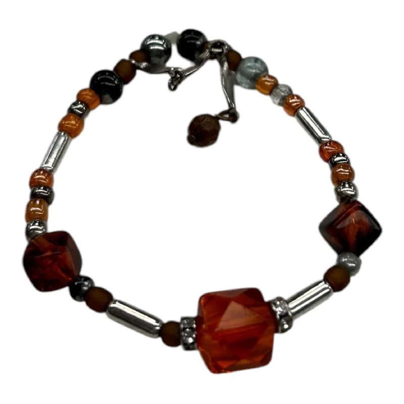 Oval gem bracelets-Bracelet Beaded By Clothes Mentor In Orange