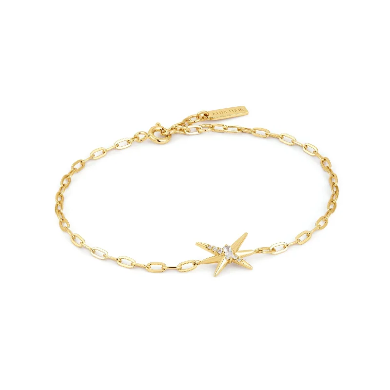 Fox motif bracelets-Ania Haie Gold Spike Chain Bracelet B053-01G